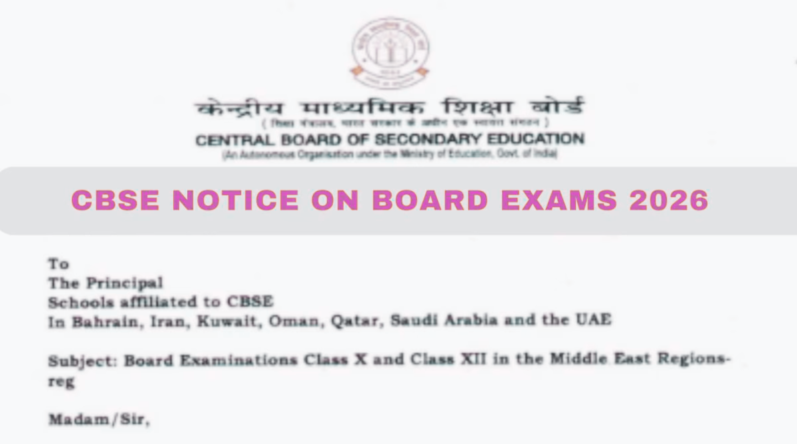 CBSE Class 10 Exams in Middle East: Schedule & Info